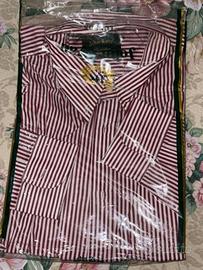 Camicia Uomo Vintage John Ryan a Righe Bordeaux