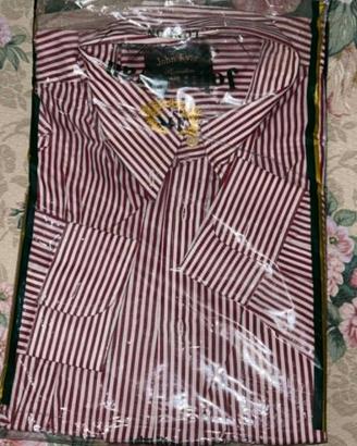 Camicia Uomo Vintage John Ryan a Righe Bordeaux