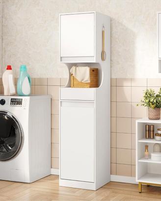 Mobile da Bagno Alto, cesto portabiancher