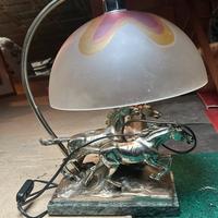 Lampada Ottaviani in argento cavalli al galoppo