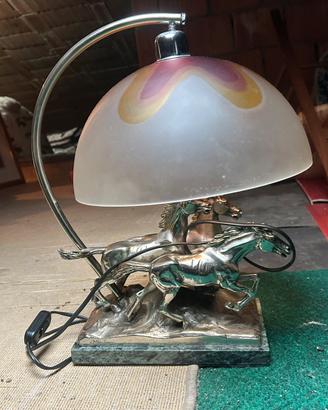 Lampada Ottaviani in argento cavalli al galoppo