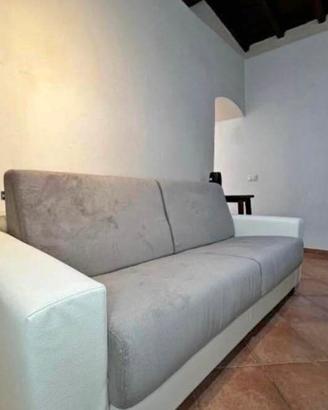 Divano letto a ribalta bianco/grigio