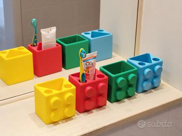Portaspazzolini Lego Portaoggetti Bagno