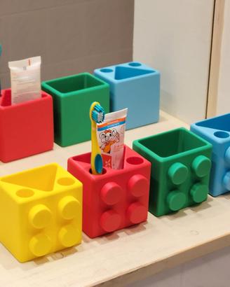 Portaspazzolini Lego Portaoggetti Bagno