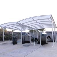 Doppia Tettoia auto in alluminio e policarbonato