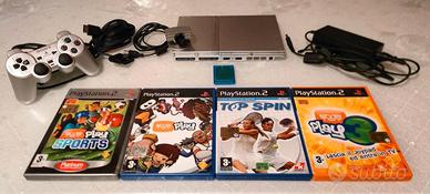 PlayStation 2 Slim Silver con Eye Toy e Giochi