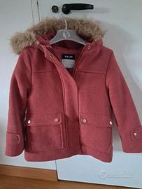 Cappotto bambina Kiabi 5 anni corallo con cappucci