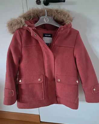 Cappotto bambina Kiabi 5 anni corallo con cappucci
