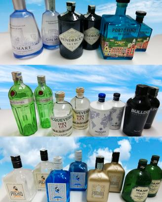 BOTTIGLIE VUOTE DI GIN A COPPIE PER EVENTI A TEMA 