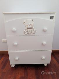 cassettiera italbaby con vaschetta bagnetto