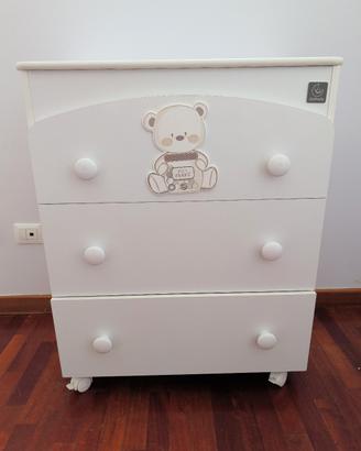 cassettiera italbaby con vaschetta bagnetto