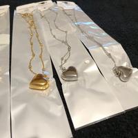 collane cuore in acciaio oro/argento