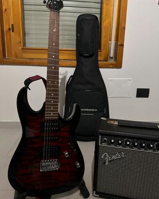 Ibanez Red Burst più accessori come nuovi
