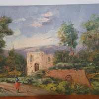 Quadro paesaggio di campagna