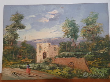Quadro paesaggio di campagna