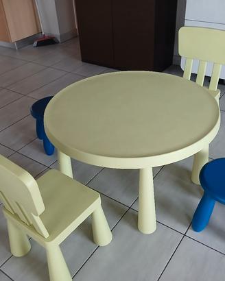 Set Ikea Mammut, tavolino + 2 sedie + 2 sgabelli