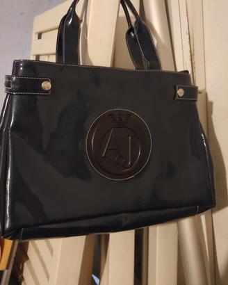 borsa Armani Jeans in vernice blu scuro 