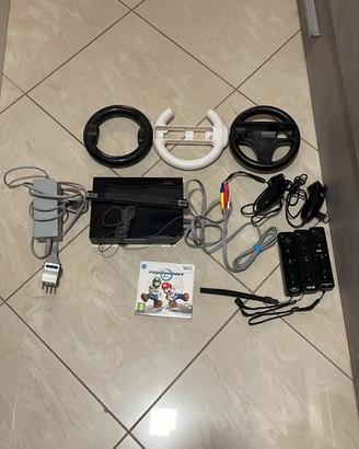 nintendo wii nera + mario kart wii + accessori