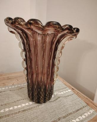 vaso murano foglia d oro design Toso 