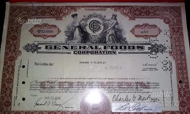 Rara azione general food anni 60 stati uniti