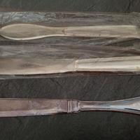 Lotto di tre coltelli vintage silver plated