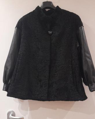 giaccone vintage astrakan / pelle