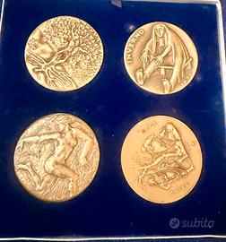 Serie 4 medaglie in bronzo Zecca dello Stato