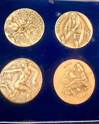 Serie 4 medaglie in bronzo Zecca dello Stato