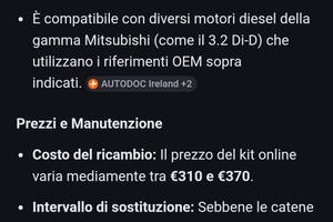 kit catena distribuzione motore mitsubishi