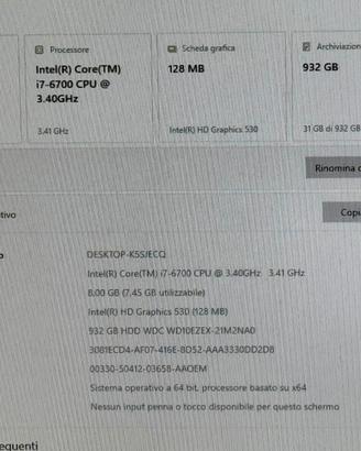 PC Fisso Completo Acer Veriton i7-6700 8GB DDR4
