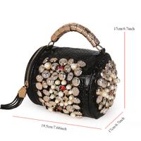 Moda rivetto strass borsa a tracolla