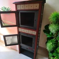 stufa a legna con forno rivestimento in ceramica 