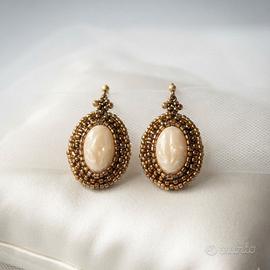 Orecchini Vintage anni 60 Bronzo Perle made in Ita