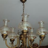 Lampadario vintage 5 lampade 