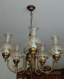 Lampadario vintage 5 lampade 