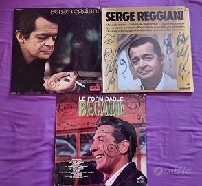3 Dischi Vinile di Serge Reggiani e Gilbert Bécaud