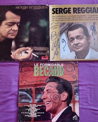 3 Dischi Vinile di Serge Reggiani e Gilbert Bécaud