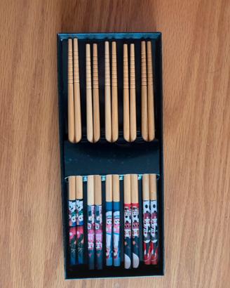 Set 5 paia di bacchette giapponesi in legno