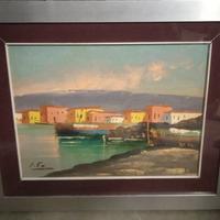 quadro case scogliera sul mare con firma 51 per 42