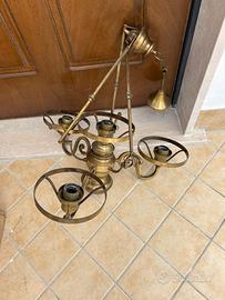 Lampadario in puro ottone