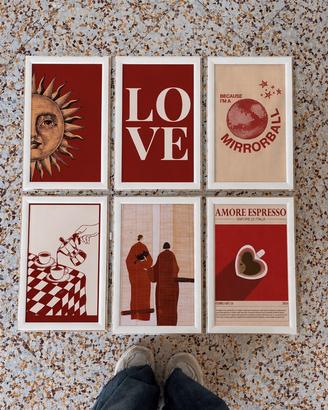 Set 6 poster aesthetic con cornice