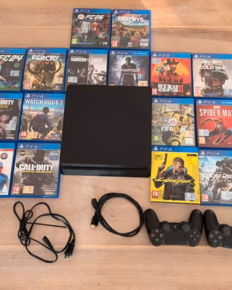 Playstation 4 slim + 2joystick + 16 giochi