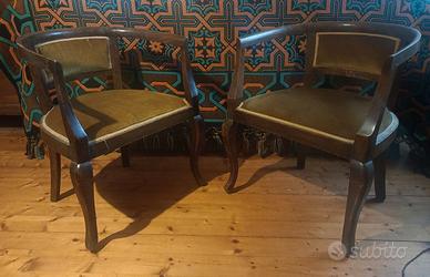 COPPIA POLTRONCINE VINTAGE ART DÉCO ANNI '40