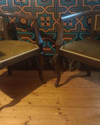 COPPIA POLTRONCINE VINTAGE ART DÉCO ANNI '40