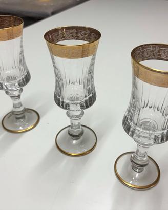 Trittico 3 Calici Vintage Cristallo Intagliato con