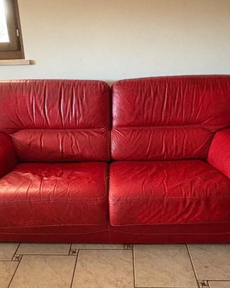 Divani in pelle rossa