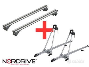2 Barre Nordrive Silenzio + 2 portabici Bike-One