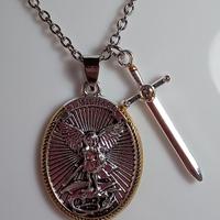 Collana San Michele arcangelo con doppio ciondolo 