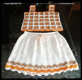 TOP E MINIGONNA COMPLETO ESTIVO COTONE (uncinetto)