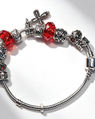 Bracciale Croce Acciaio Rosso
